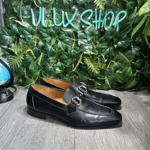 Magnanni  Silos Mens Driving Loafer Size 9.5 Horsebit Black Leather Slip On Shoe